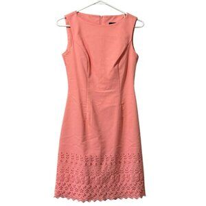 VTG Jodi Kristopher Mini Dress Peach Size 3/4 Embroidered Blended Sleeveless USA
